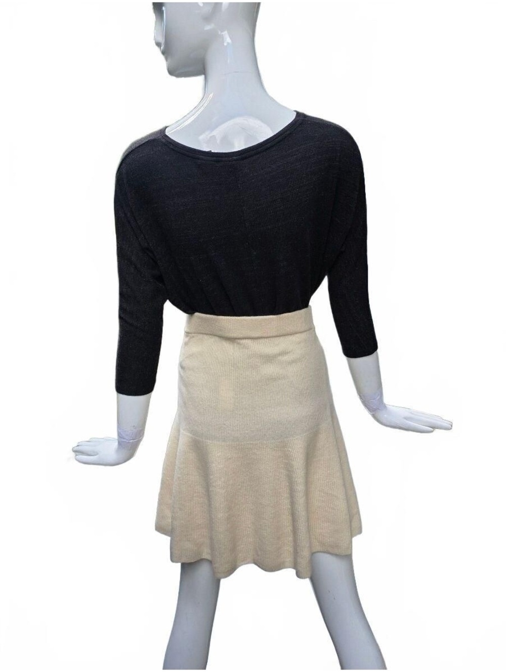 Gap Flared A-Line Mini Skirt Ribbed Knit Cream Pull On New With Tags Large/Tall - Picture 5 of 8